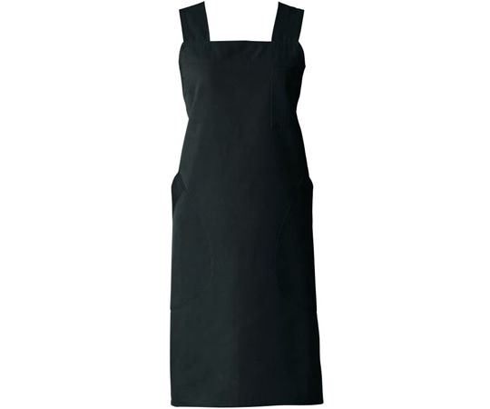 KAZEN エプロン 黒 L APK3158 L 1枚（ご注文単位1枚）【直送品】