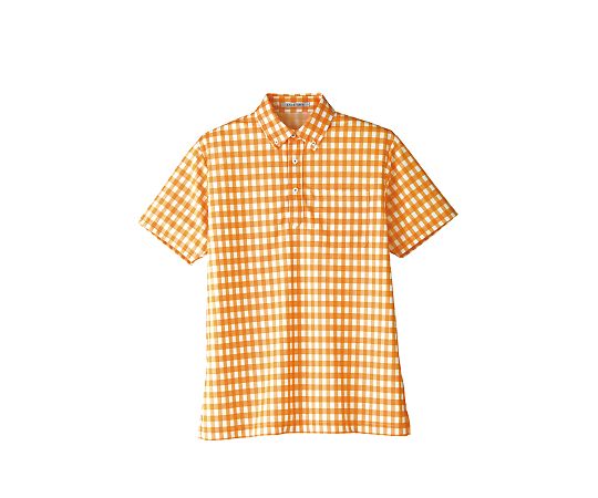 FACE チェックプリントポロシャツ オレンジ LL FB4523U-13 LL 1枚（ご注文単位1枚）【直送品】