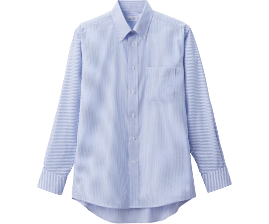 ボンマックス ユニセックスボタンダウン長袖シャツ ブルー 3L FB4563U-7 3L 1枚（ご注文単位1枚）【直送品】