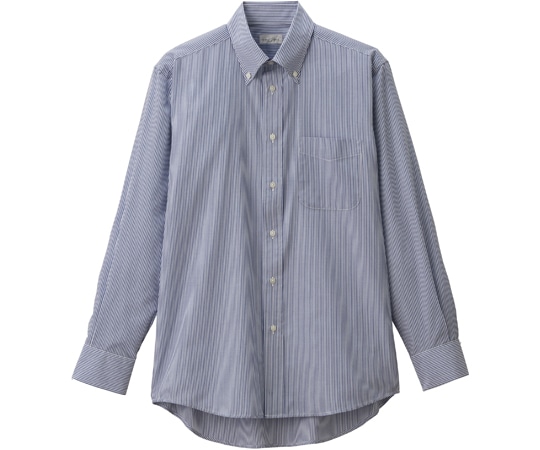 ボンマックス ユニセックスボタンダウン長袖シャツ ネイビー S FB4563U-8 S 1枚（ご注文単位1枚）【直送品】