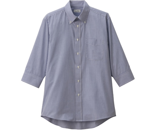 ボンマックス ユニセックスボタンダウン七分袖シャツ ネイビー LL FB4564U-8 LL 1枚（ご注文単位1枚）【直送品】