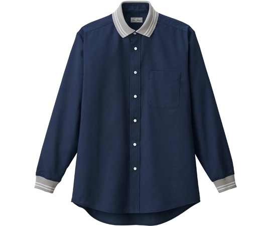 ボンマックス ユニセックスリブシャツ ネイビー(グレーリブ) M FB4565U-8 M 1枚（ご注文単位1枚）【直送品】