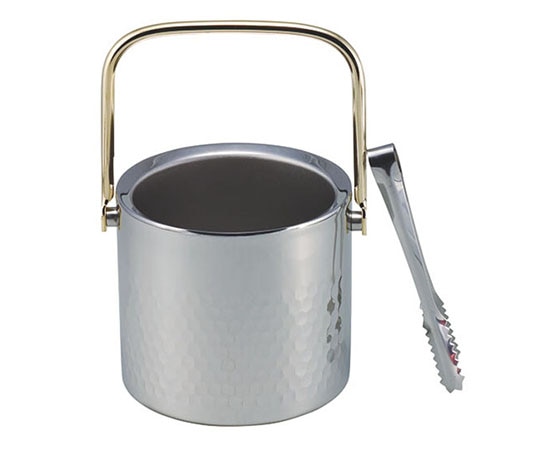 スリーアロー スリーアロー 18-8二重槌目アイスペール(トング付)1L 168080 1個(ご注文単位1個)【直送品】