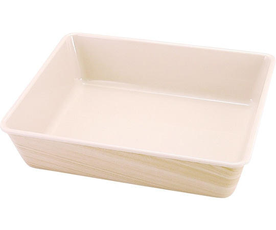 福井クラフト メラミン 1/2 長角深皿 クリーム木目 80116460 1個（ご注文単位1個）【直送品】