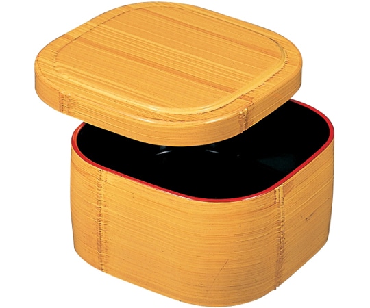 福井クラフト 竹型角チラシ(蓋親)羽毛目 親内黒塗 74010255 1個(ご注文単位1個)【直送品】