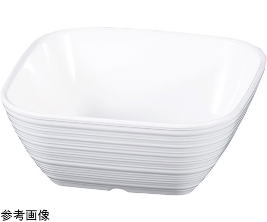 福井クラフト 100角荒筋角丸鉢 白 21007350 1個（ご注文単位1個）【直送品】