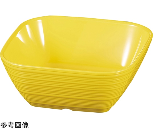 福井クラフト A110角荒筋鉢(大)オールイエロー 21007220 1個（ご注文単位1個）【直送品】