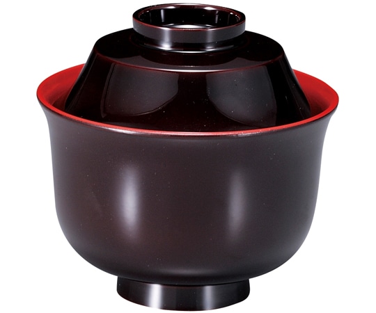 福井クラフト 耐熱3.2寸 富士型小吸椀 溜 内朱 31006170 1個（ご注文単位1個）【直送品】