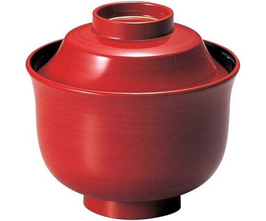 福井クラフト 耐熱3.2寸 富士型小吸椀 紅ライン 内黒 12024025 1個（ご注文単位1個）【直送品】