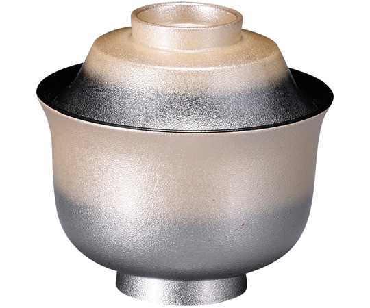 福井クラフト 耐熱3.2寸 富士型小吸椀 銀彩白ぼかし 内黒 31006180 1個(ご注文単位1個)【直送品】