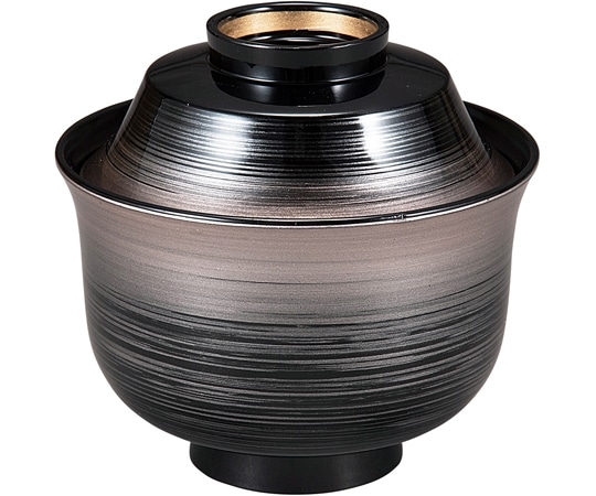 福井クラフト 耐熱3.2寸 富士型小吸椀 銀かすみ高台内金 内黒 30045430 1個(ご注文単位1個)【直送品】