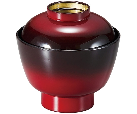 福井クラフト 積楽無地椀 朱ぼかし高台内金 37001430 1個（ご注文単位1個）【直送品】