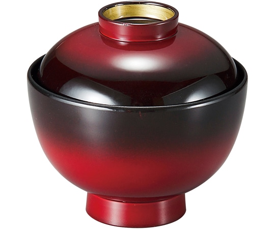 福井クラフト 祥隅丸椀 朱ぼかし高台内金 37001480 1個（ご注文単位1個）【直送品】