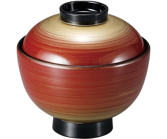 福井クラフト 祥隅丸椀 朱金かすみ 37001490 1個（ご注文単位1個）【直送品】