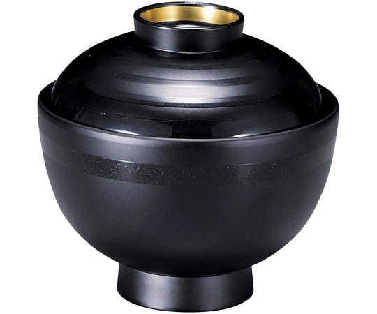 福井クラフト 祥隅丸椀 黒かすみライン高台内金 31006210 1個（ご注文単位1個）【直送品】