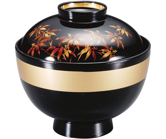 福井クラフト 祥隅丸椀 金帯金笹 12033300 1個（ご注文単位1個）【直送品】