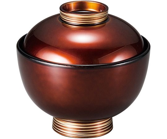 福井クラフト 祥隅丸椀 白檀ツマミ金ライン 37001510 1個（ご注文単位1個）【直送品】