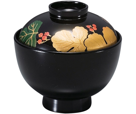 福井クラフト 祥隅丸椀 黒蔦 12033337 1個（ご注文単位1個）【直送品】