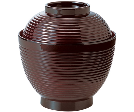 福井クラフト 耐熱3.3寸 玉子千筋椀 溜 内朱 32600400 1個（ご注文単位1個）【直送品】