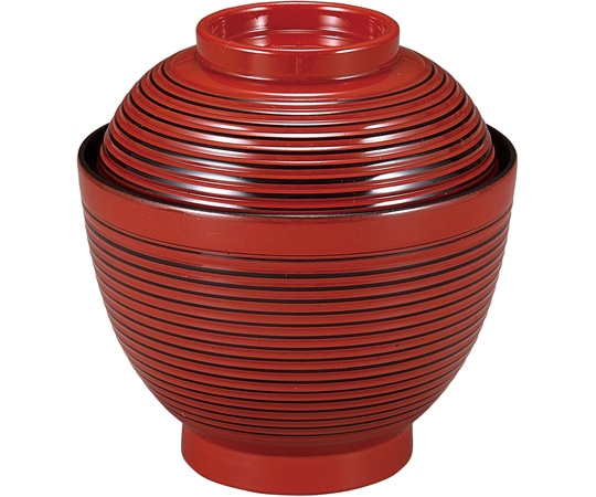 福井クラフト 耐熱3.3寸 玉子千筋椀 朱研ぎ出し内黒 30044760 1個（ご注文単位1個）【直送品】