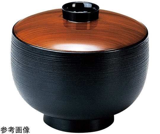 福井クラフト つぼみ椀(大)木目/黒刷毛目 12023960 1個（ご注文単位1個）【直送品】