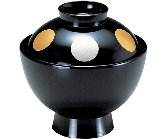 福井クラフト 耐熱3.5寸 雅小吸椀 黒/日月 内黒 33020720 1個（ご注文単位1個）【直送品】