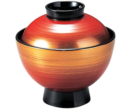 福井クラフト 耐熱3.5寸 雅小吸椀 黄金カスリ 内黒 12024190 1個（ご注文単位1個）【直送品】