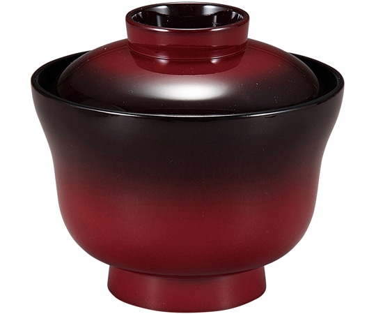 福井クラフト 耐熱3.5寸 かすみ椀 朱ぼかし内黒 30044790 1個（ご注文単位1個）【直送品】