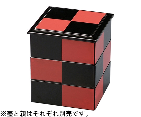 福井クラフト 4寸 角重黒朱市松内黒 蓋 21003830 1個（ご注文単位1個）【直送品】