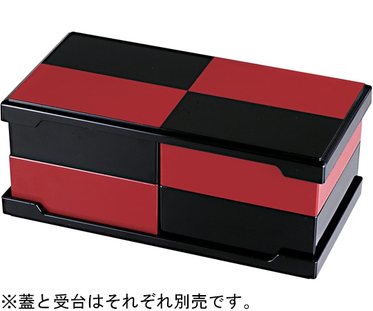 福井クラフト 8.5寸 長角システムオードブル 蓋 黒朱市松/裏黒 21003710 1個（ご注文単位1個）【直送品】