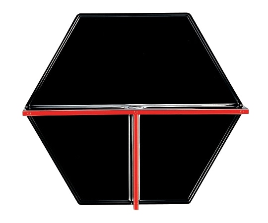 福井クラフト 6寸 六角弁当用T仕切 黒天朱 21076130 1個（ご注文単位1個）【直送品】