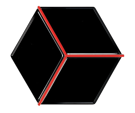 福井クラフト 6寸 六角弁当用Y仕切 黒天朱 21076120 1個（ご注文単位1個）【直送品】