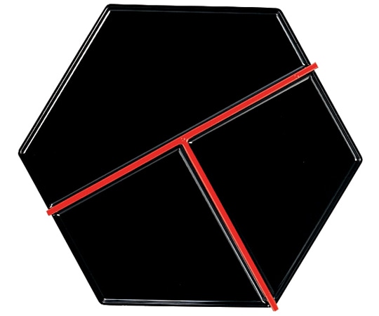 福井クラフト 7寸 六角弁当用T仕切 黒天朱 21076150 1個（ご注文単位1個）【直送品】