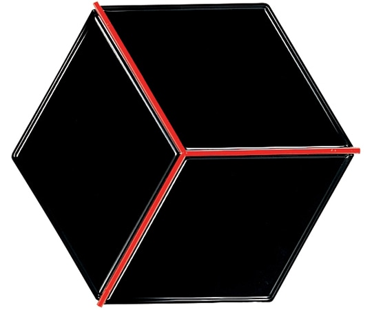 福井クラフト 7寸 六角弁当用Y仕切 黒天朱 21076140 1個（ご注文単位1個）【直送品】