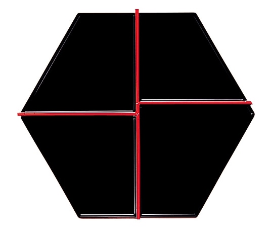 福井クラフト 8寸 布目六角用仕切(内黒天朱 70011550 1個（ご注文単位1個）【直送品】