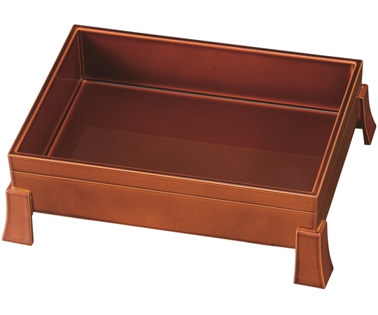 福井クラフト 角足付6.5寸 長角珍味箱 漆調春慶隅足 51272254 1個（ご注文単位1個）【直送品】