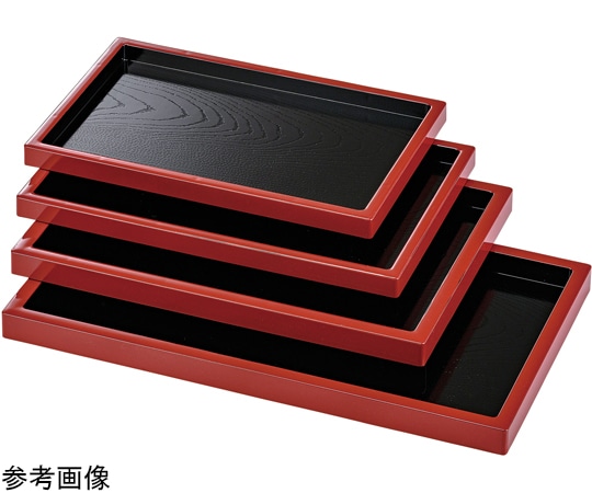 福井クラフト A)そば盆(五ッ台)朱内黒 40431330 1個（ご注文単位1個）【直送品】