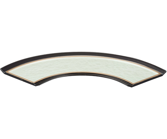 福井クラフト 尺0 扇面前菜浅皿薄緑アクア渕黒天金 80512545 1個（ご注文単位1個）【直送品】