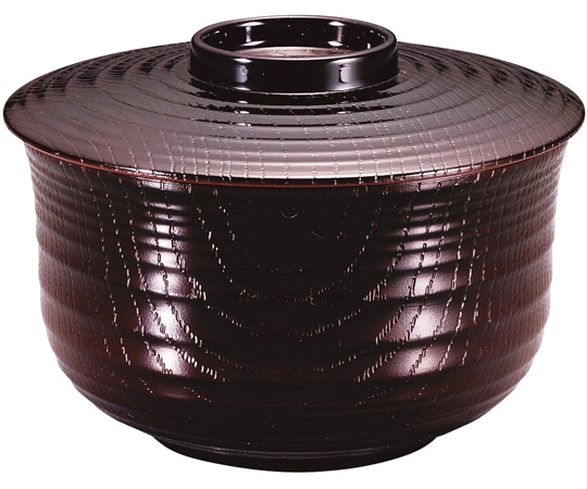 福井クラフト TA百合型乱筋飯器 溜内朱天黒 33011590 1個（ご注文単位1個）【直送品】