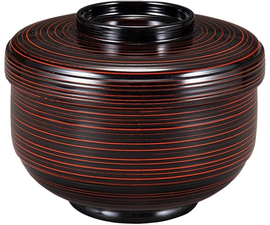 福井クラフト 耐熱 φ乱筋飯器 曙内朱 30046040 1個（ご注文単位1個）【直送品】