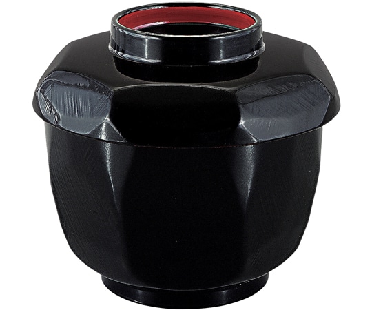 福井クラフト TA荒彫亀甲飯器 黒蓋高台内朱 33102310 1個（ご注文単位1個）【直送品】