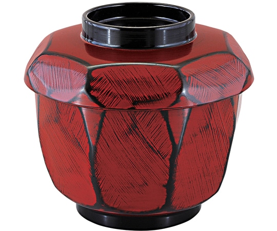 福井クラフト TA荒彫亀甲飯器 根来内黒 33102330 1個（ご注文単位1個）【直送品】