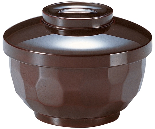 福井クラフト A)亀甲飯器 浅型 溜 33601560 1個（ご注文単位1個）【直送品】