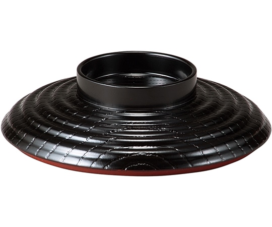 福井クラフト 耐熱10.0スタック木目汁椀 印籠蓋 黒内朱 30120440 1個（ご注文単位1個）【直送品】