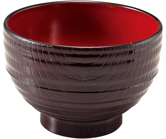 福井クラフト 耐熱10.0スタック木目汁椀 新溜内朱 30000660 1個（ご注文単位1個）【直送品】
