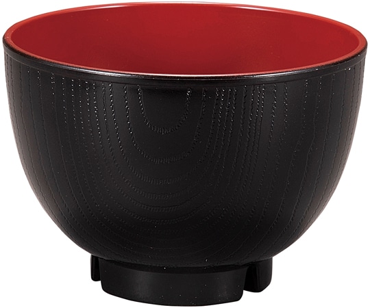 福井クラフト 3.2寸 玉渕木目汁椀 黒内朱 33513910 1個（ご注文単位1個）【直送品】