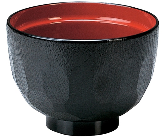 福井クラフト 3.2寸 亀甲汁椀 黒内朱 35010015 1個（ご注文単位1個）【直送品】