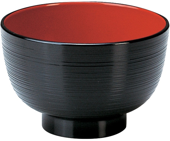 福井クラフト 3.5寸筋汁椀 黒内朱天黒 21080095 1個（ご注文単位1個）【直送品】