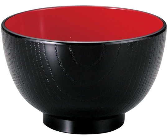 福井クラフト TA 3.5寸木目汁椀 黒内朱 31000720 1個（ご注文単位1個）【直送品】