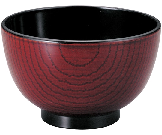 福井クラフト TA 3.5寸木目汁椀 赤溜内黒 31000730 1個（ご注文単位1個）【直送品】